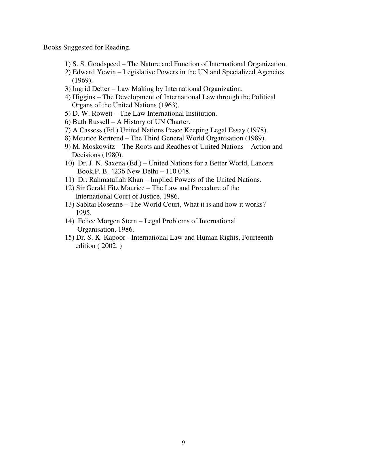 RTMNU Post Graduate Teaching Department of Law of MASTER OF LAWS (CBCS) (LL.M. PROGRAM) Syllabus. - Page 9