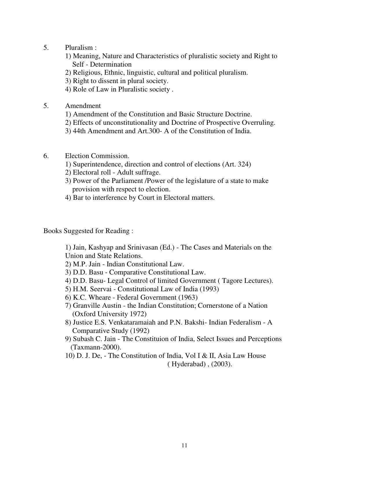 RTMNU Post Graduate Teaching Department of Law of MASTER OF LAWS (CBCS) (LL.M. PROGRAM) Syllabus. - Page 11