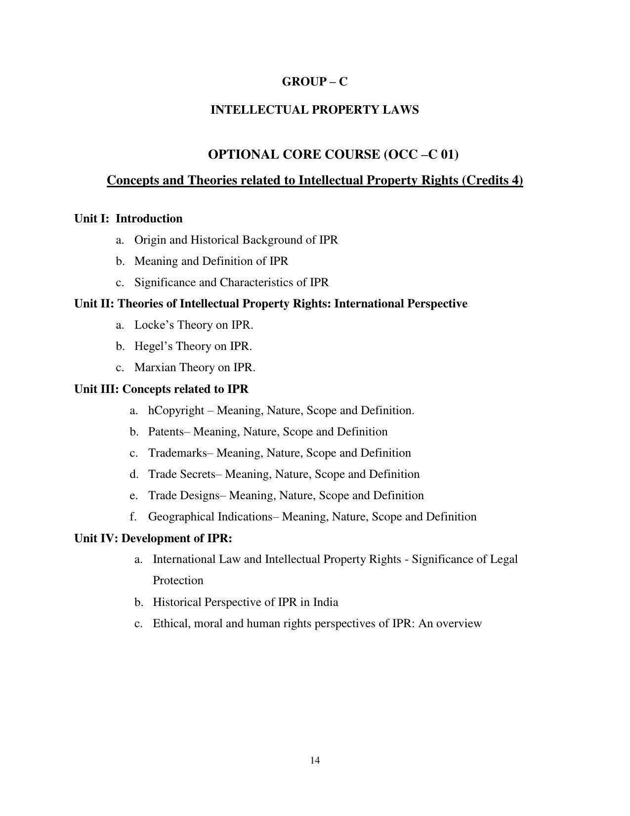 RTMNU Post Graduate Teaching Department of Law of MASTER OF LAWS (CBCS) (LL.M. PROGRAM) Syllabus. - Page 14