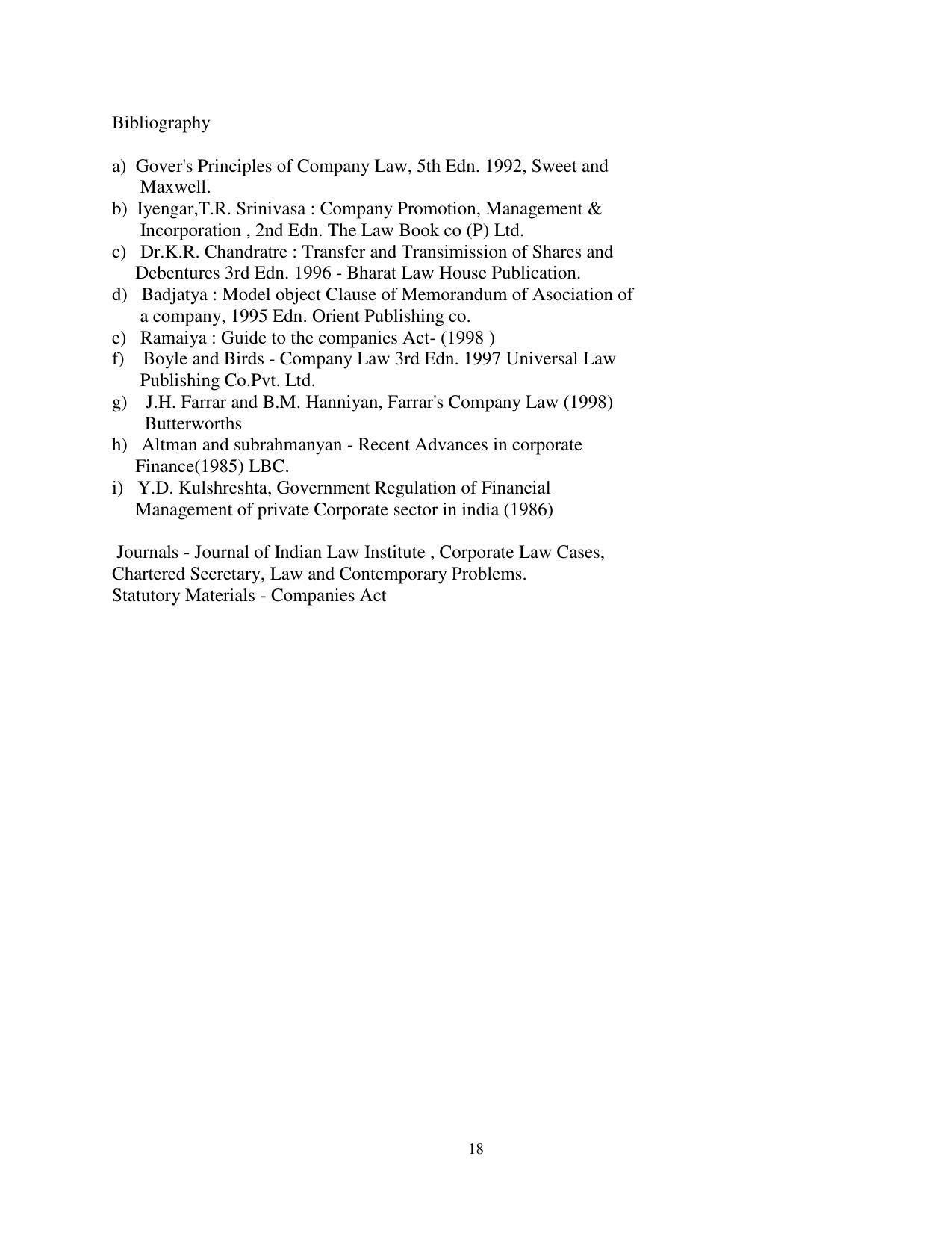 RTMNU Post Graduate Teaching Department of Law of MASTER OF LAWS (CBCS) (LL.M. PROGRAM) Syllabus. - Page 18