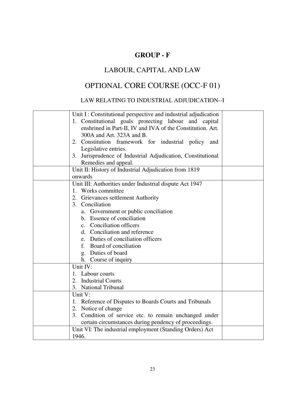 RTMNU Post Graduate Teaching Department of Law of MASTER OF LAWS (CBCS) (LL.M. PROGRAM) Syllabus. - Page 23