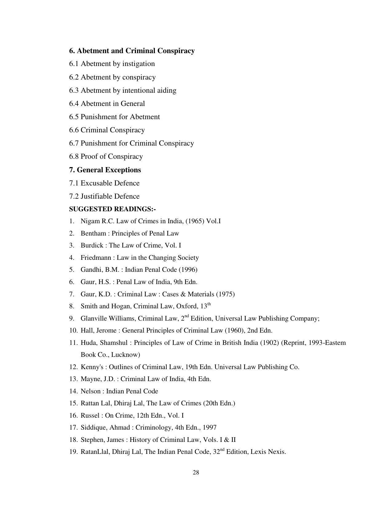 RTMNU Post Graduate Teaching Department of Law of MASTER OF LAWS (CBCS) (LL.M. PROGRAM) Syllabus. - Page 28