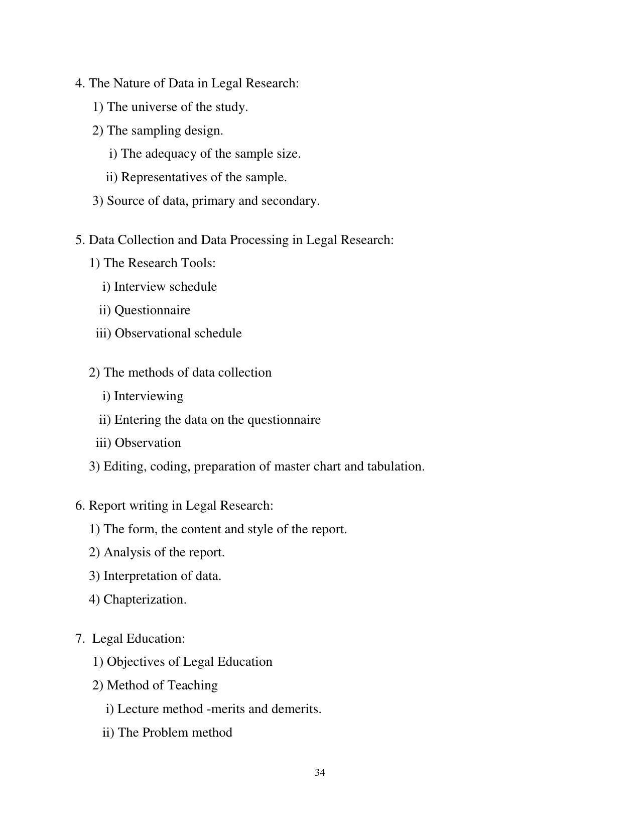 RTMNU Post Graduate Teaching Department of Law of MASTER OF LAWS (CBCS) (LL.M. PROGRAM) Syllabus. - Page 34