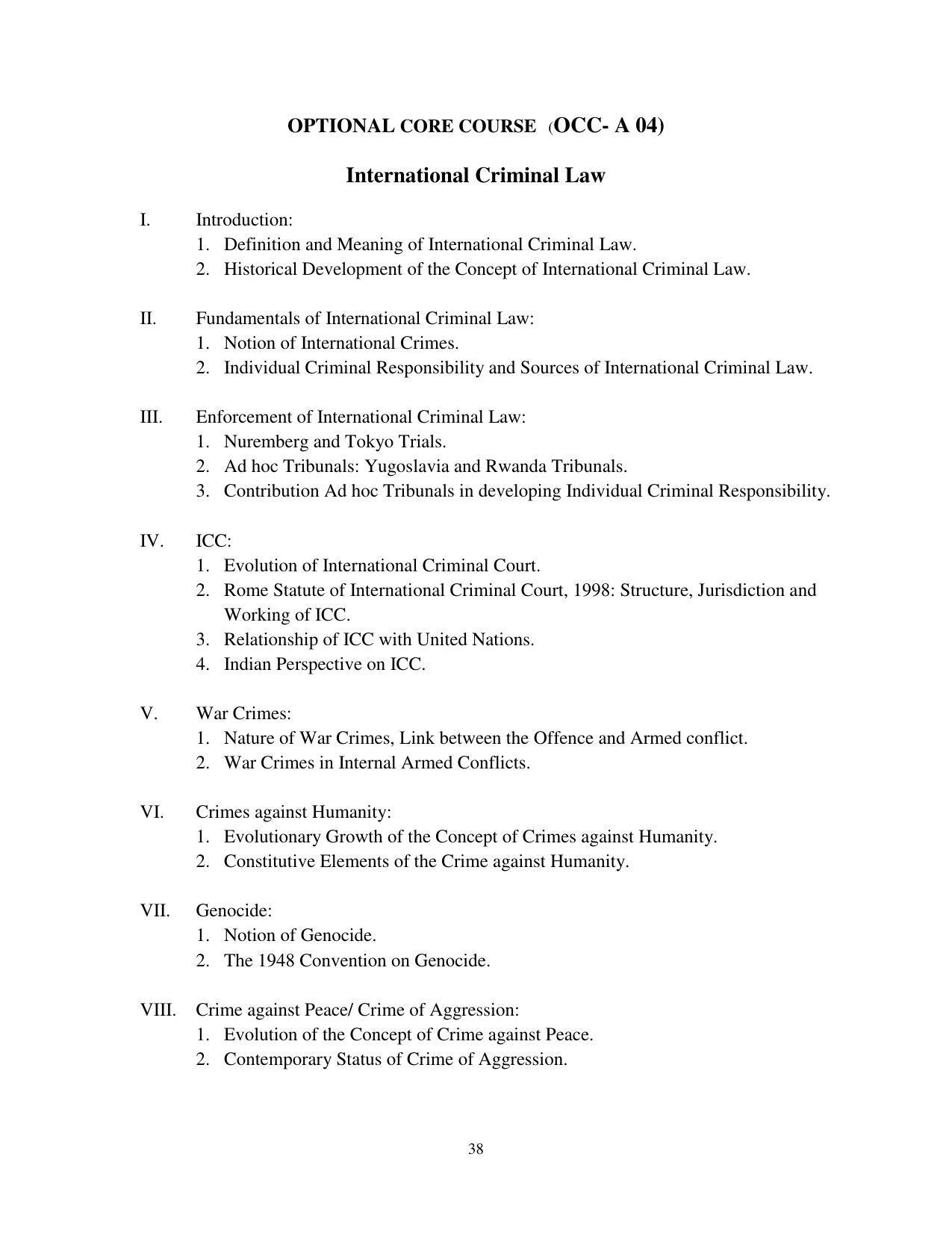 RTMNU Post Graduate Teaching Department of Law of MASTER OF LAWS (CBCS) (LL.M. PROGRAM) Syllabus. - Page 38