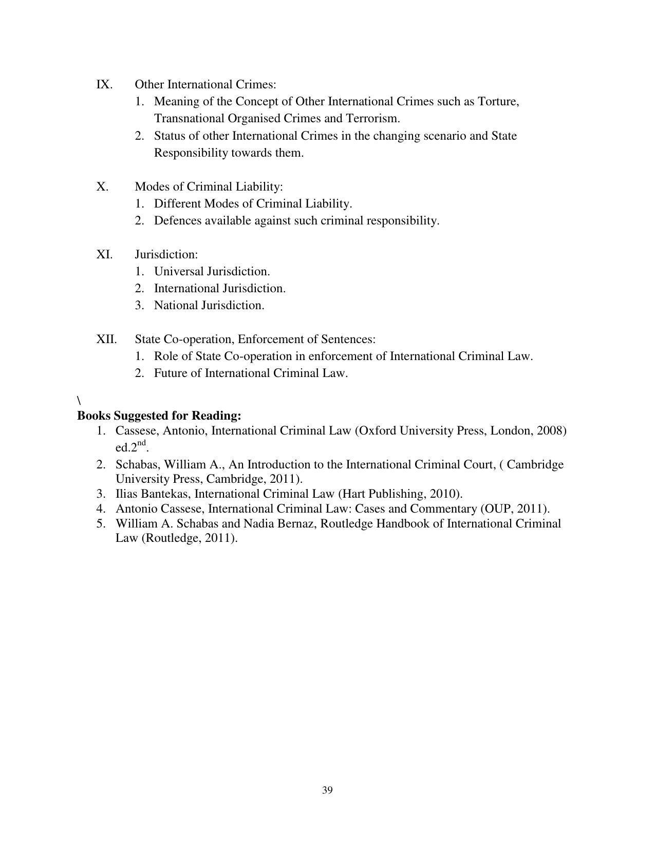 RTMNU Post Graduate Teaching Department of Law of MASTER OF LAWS (CBCS) (LL.M. PROGRAM) Syllabus. - Page 39