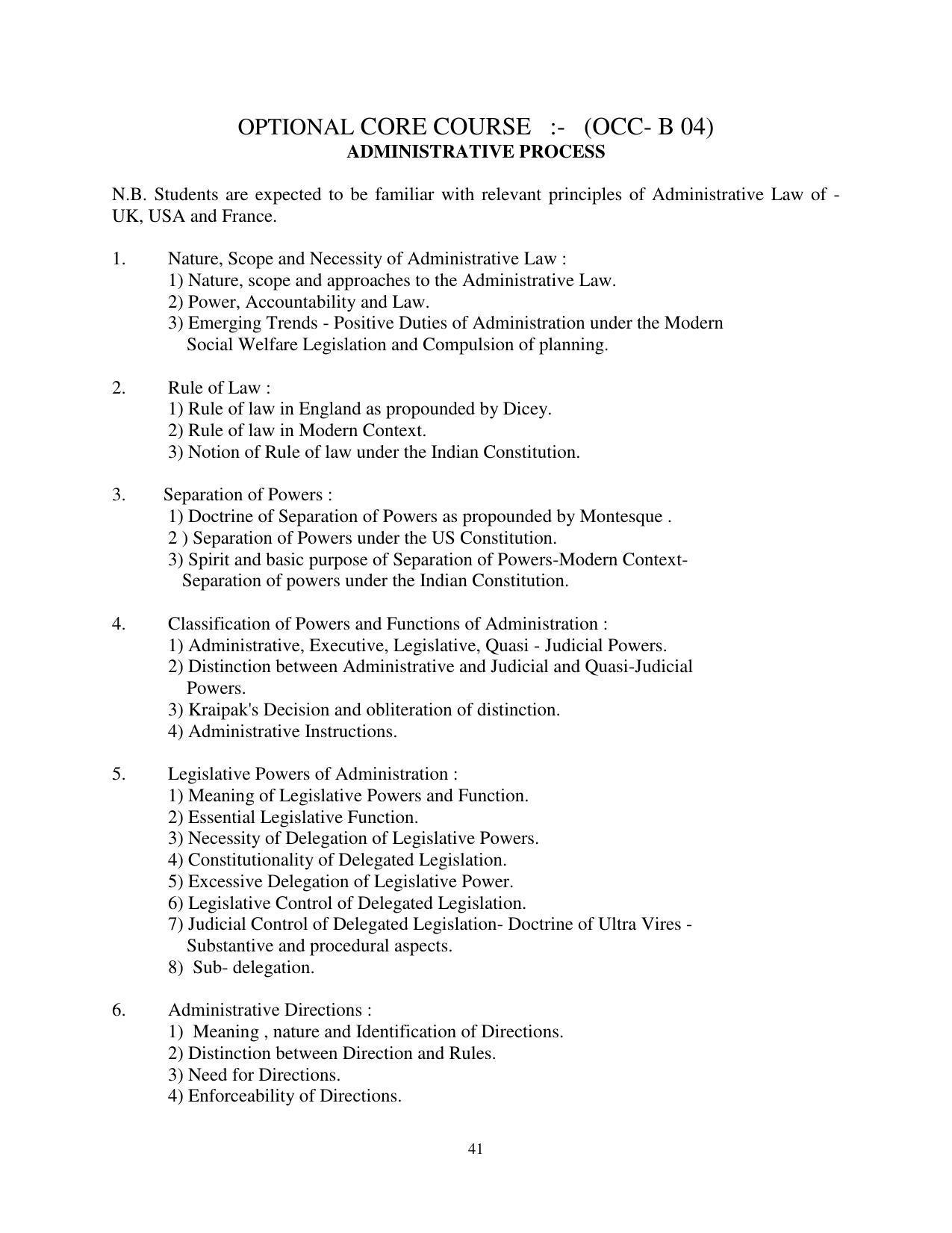 RTMNU Post Graduate Teaching Department of Law of MASTER OF LAWS (CBCS) (LL.M. PROGRAM) Syllabus. - Page 41