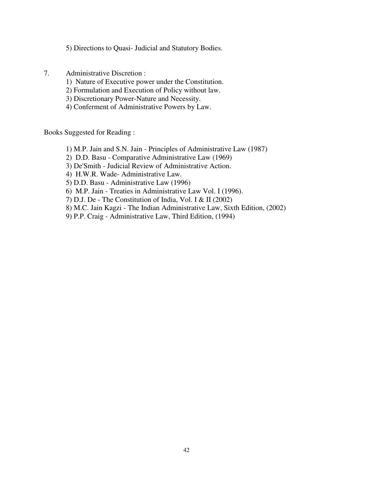 RTMNU Post Graduate Teaching Department of Law of MASTER OF LAWS (CBCS) (LL.M. PROGRAM) Syllabus. - Page 42
