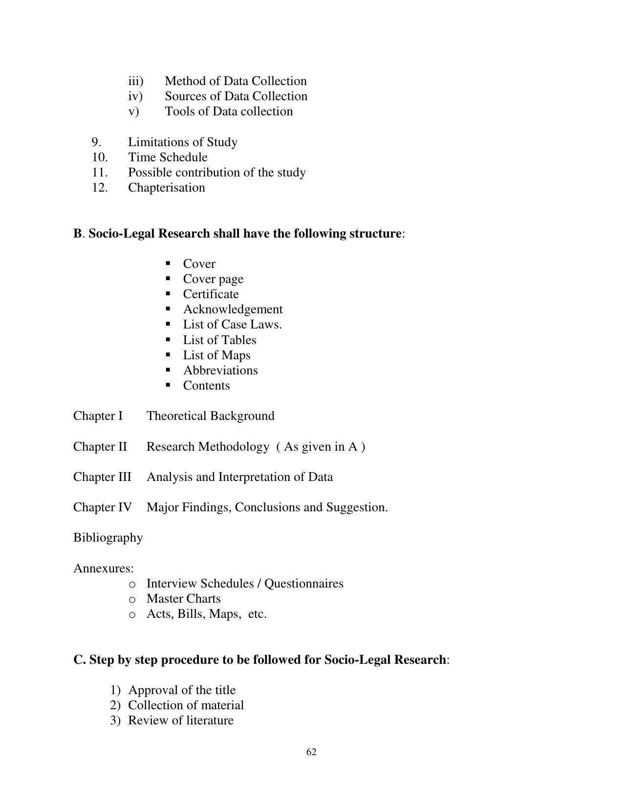 RTMNU Post Graduate Teaching Department of Law of MASTER OF LAWS (CBCS) (LL.M. PROGRAM) Syllabus. - Page 62
