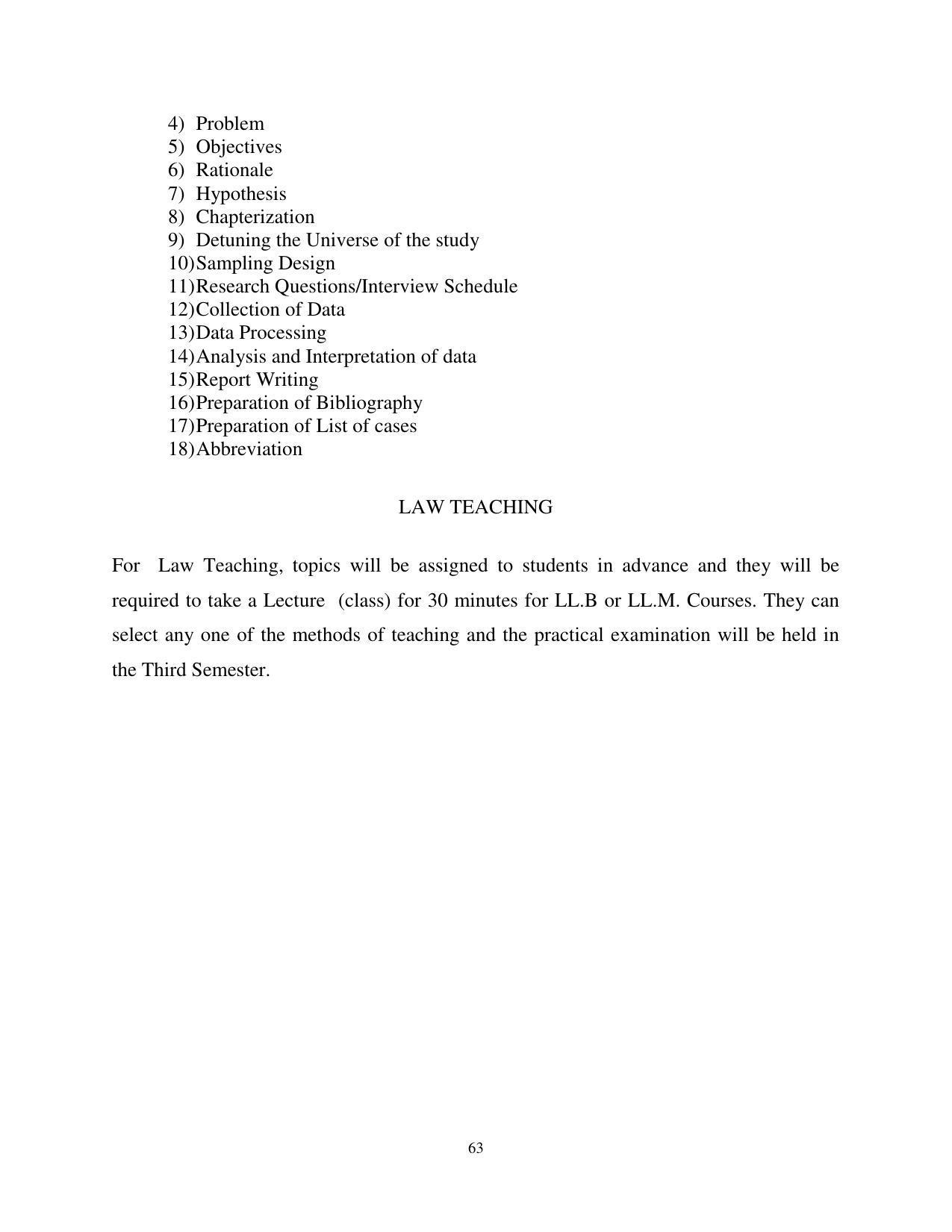 RTMNU Post Graduate Teaching Department of Law of MASTER OF LAWS (CBCS) (LL.M. PROGRAM) Syllabus. - Page 63