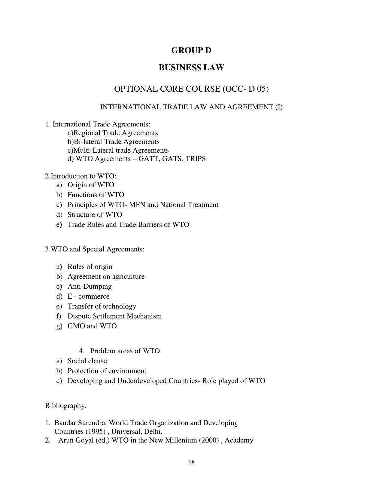 RTMNU Post Graduate Teaching Department of Law of MASTER OF LAWS (CBCS) (LL.M. PROGRAM) Syllabus. - Page 68