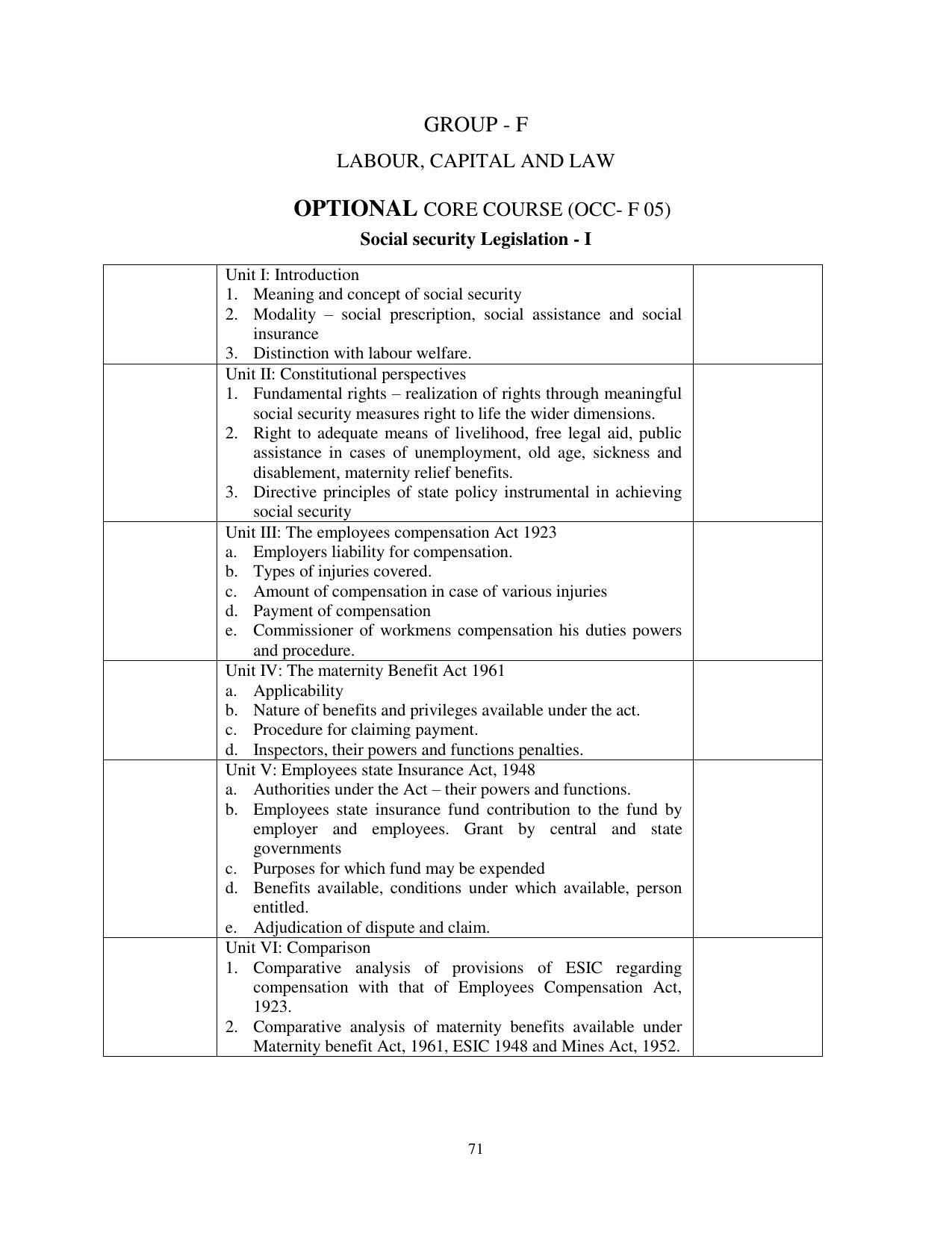 RTMNU Post Graduate Teaching Department of Law of MASTER OF LAWS (CBCS) (LL.M. PROGRAM) Syllabus. - Page 71