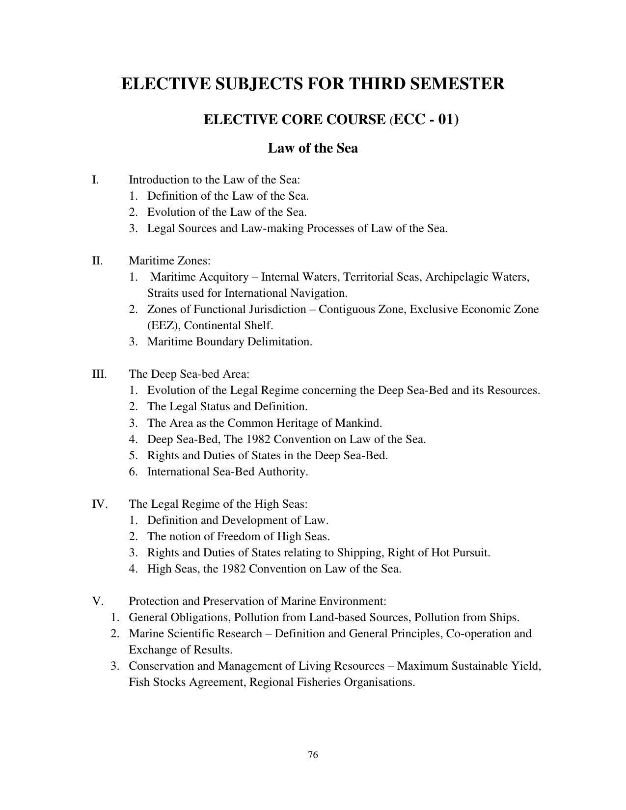 RTMNU Post Graduate Teaching Department of Law of MASTER OF LAWS (CBCS) (LL.M. PROGRAM) Syllabus. - Page 76