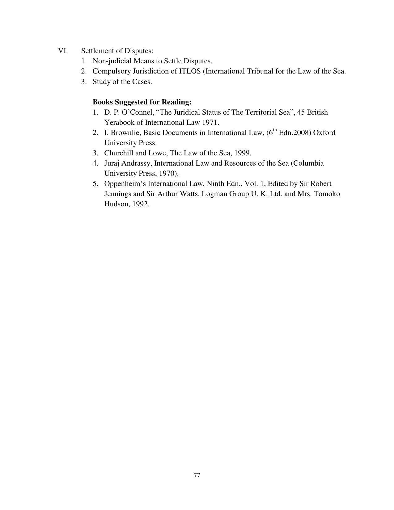 RTMNU Post Graduate Teaching Department of Law of MASTER OF LAWS (CBCS) (LL.M. PROGRAM) Syllabus. - Page 77