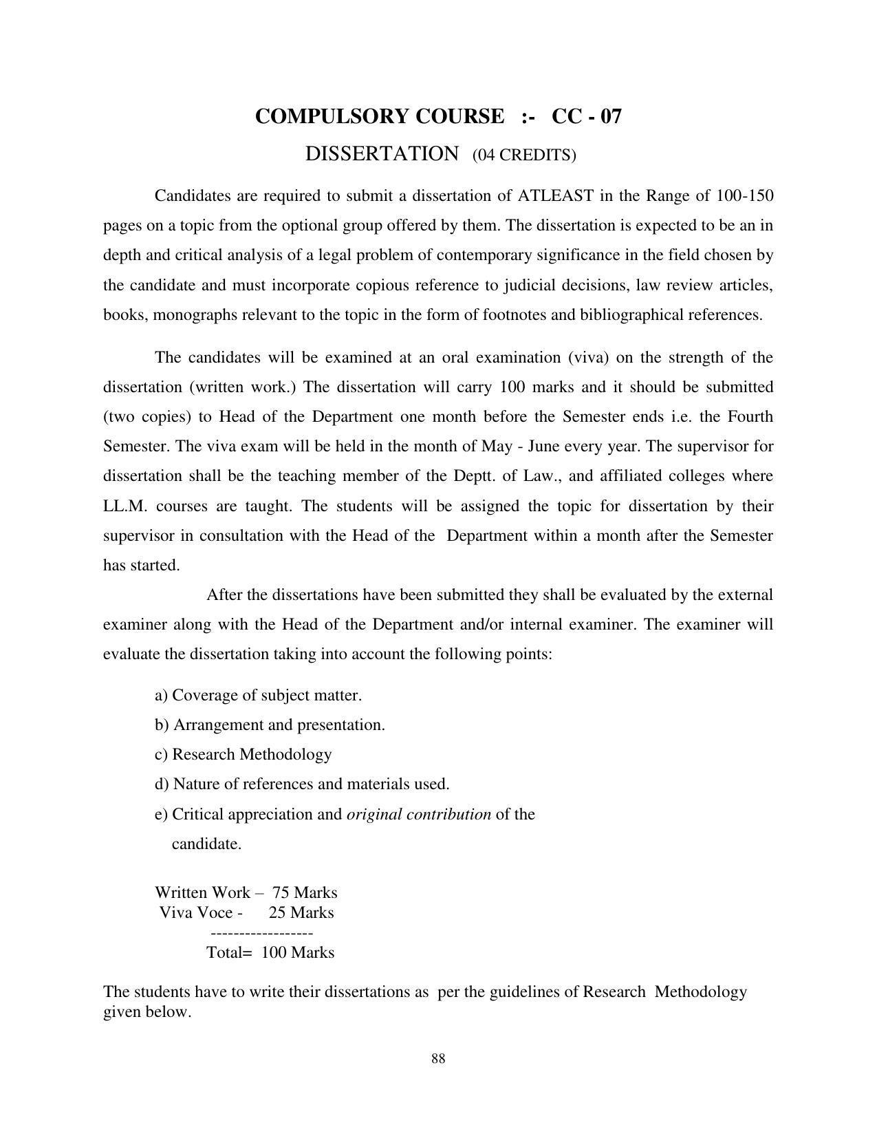 RTMNU Post Graduate Teaching Department of Law of MASTER OF LAWS (CBCS) (LL.M. PROGRAM) Syllabus. - Page 88