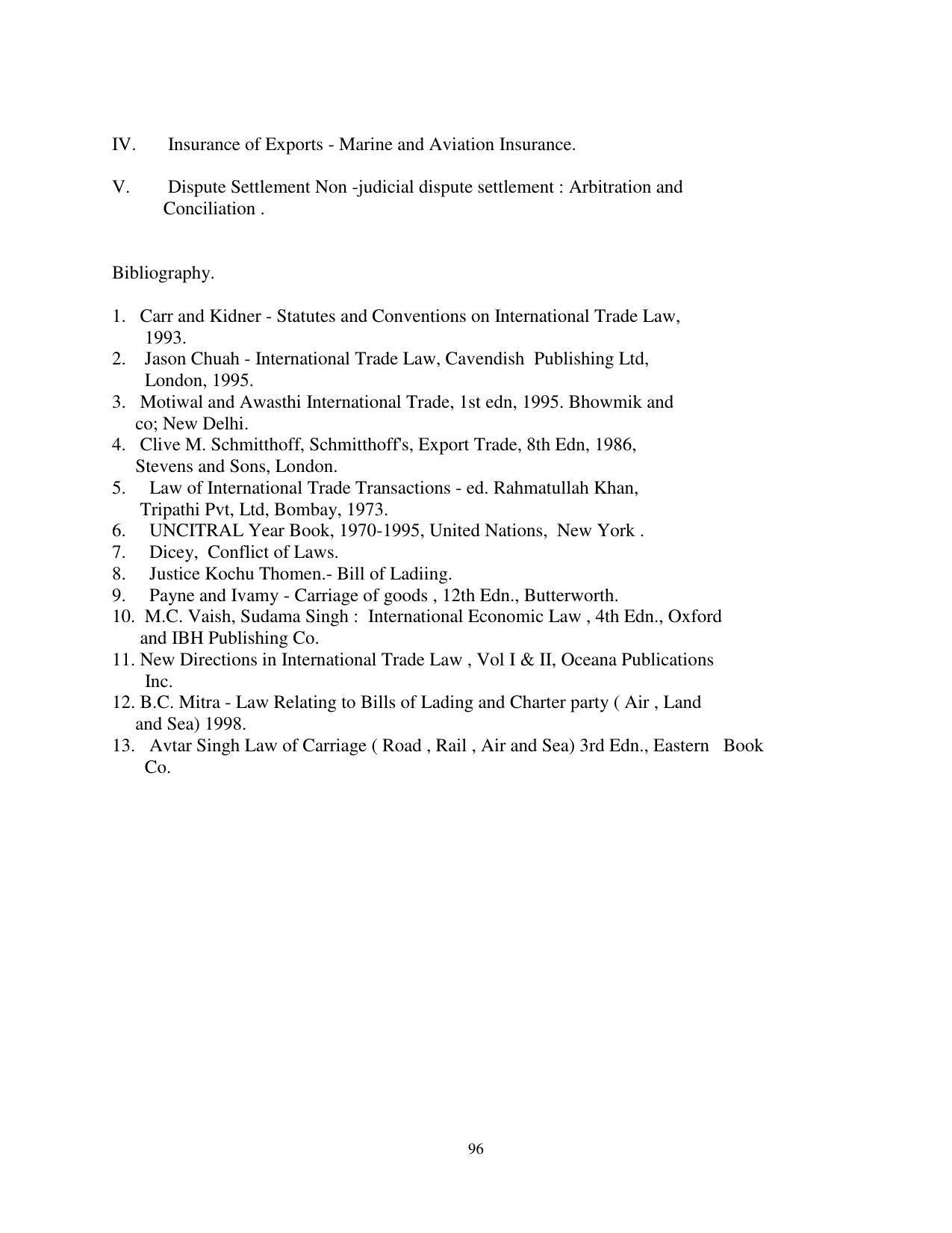 RTMNU Post Graduate Teaching Department of Law of MASTER OF LAWS (CBCS) (LL.M. PROGRAM) Syllabus. - Page 96