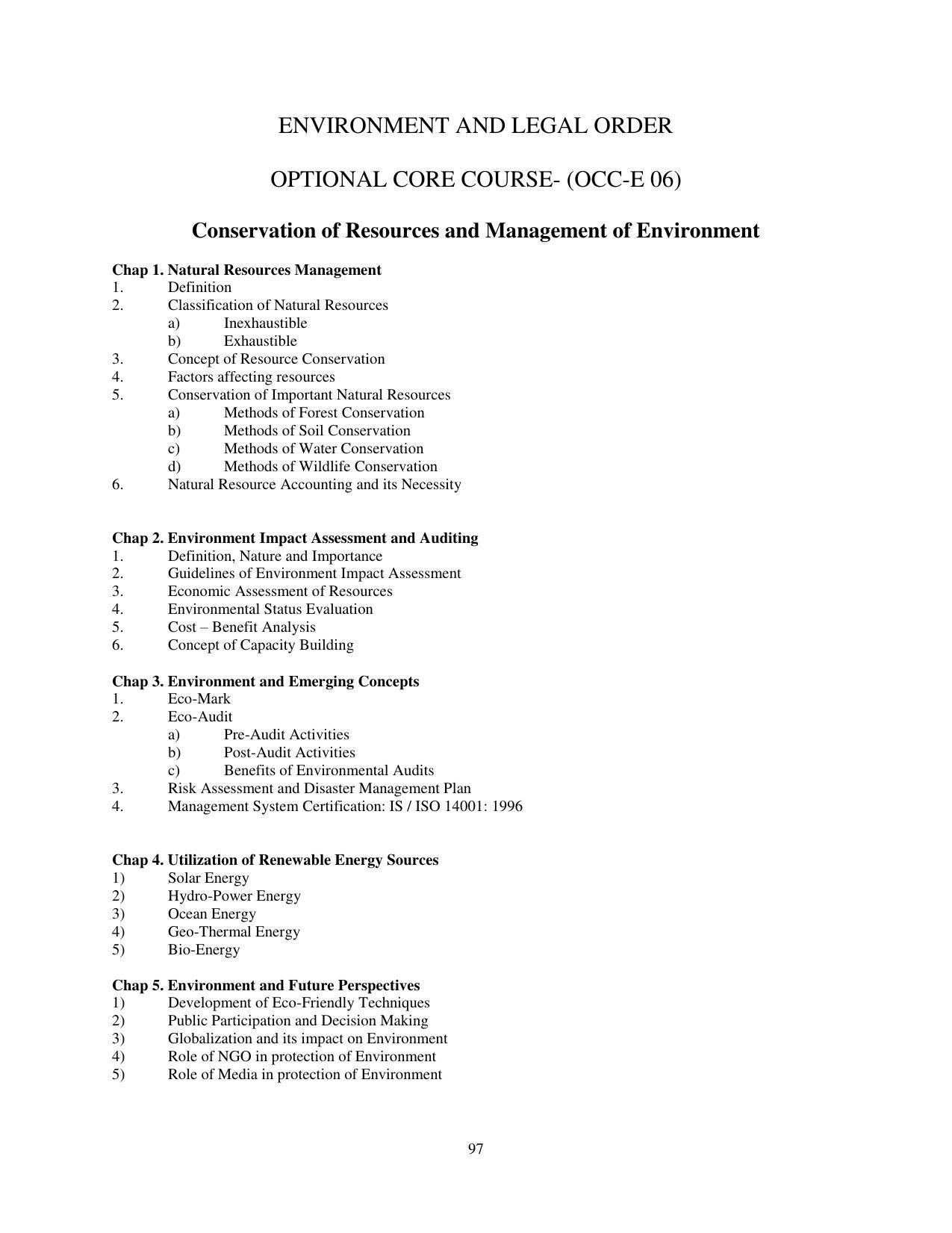 RTMNU Post Graduate Teaching Department of Law of MASTER OF LAWS (CBCS) (LL.M. PROGRAM) Syllabus. - Page 97