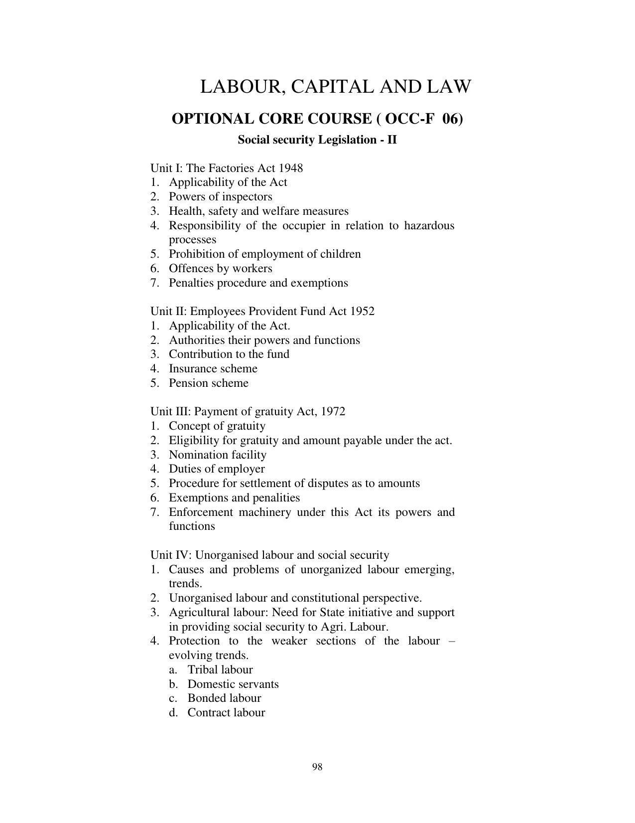 RTMNU Post Graduate Teaching Department of Law of MASTER OF LAWS (CBCS) (LL.M. PROGRAM) Syllabus. - Page 98