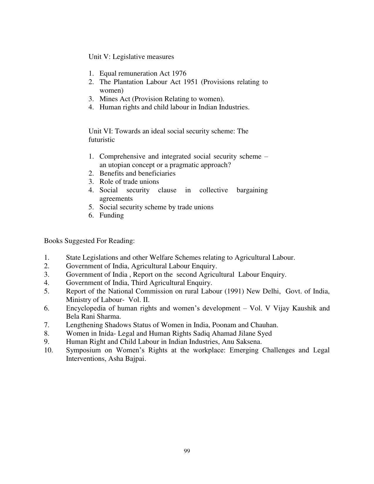 RTMNU Post Graduate Teaching Department of Law of MASTER OF LAWS (CBCS) (LL.M. PROGRAM) Syllabus. - Page 99