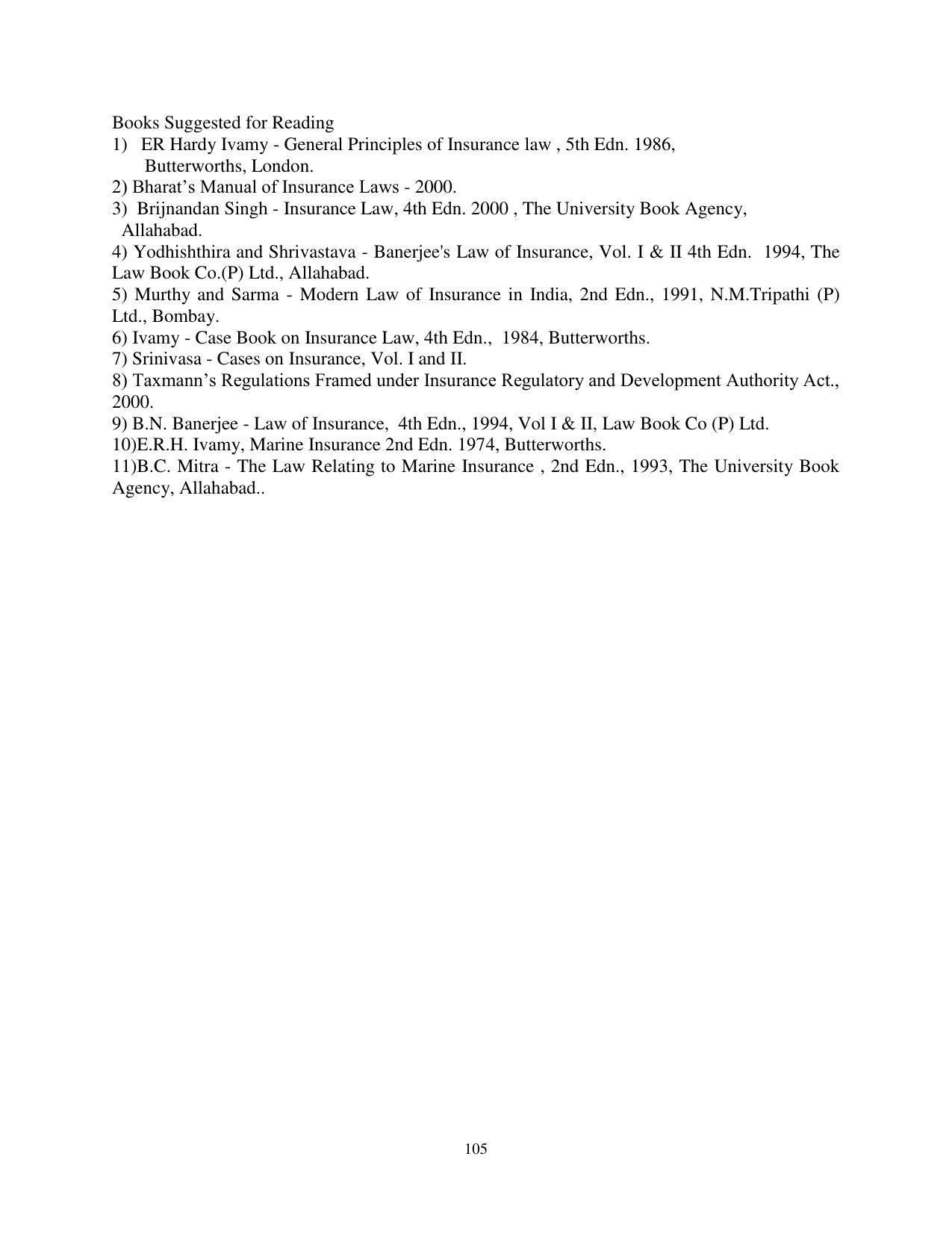 RTMNU Post Graduate Teaching Department of Law of MASTER OF LAWS (CBCS) (LL.M. PROGRAM) Syllabus. - Page 105