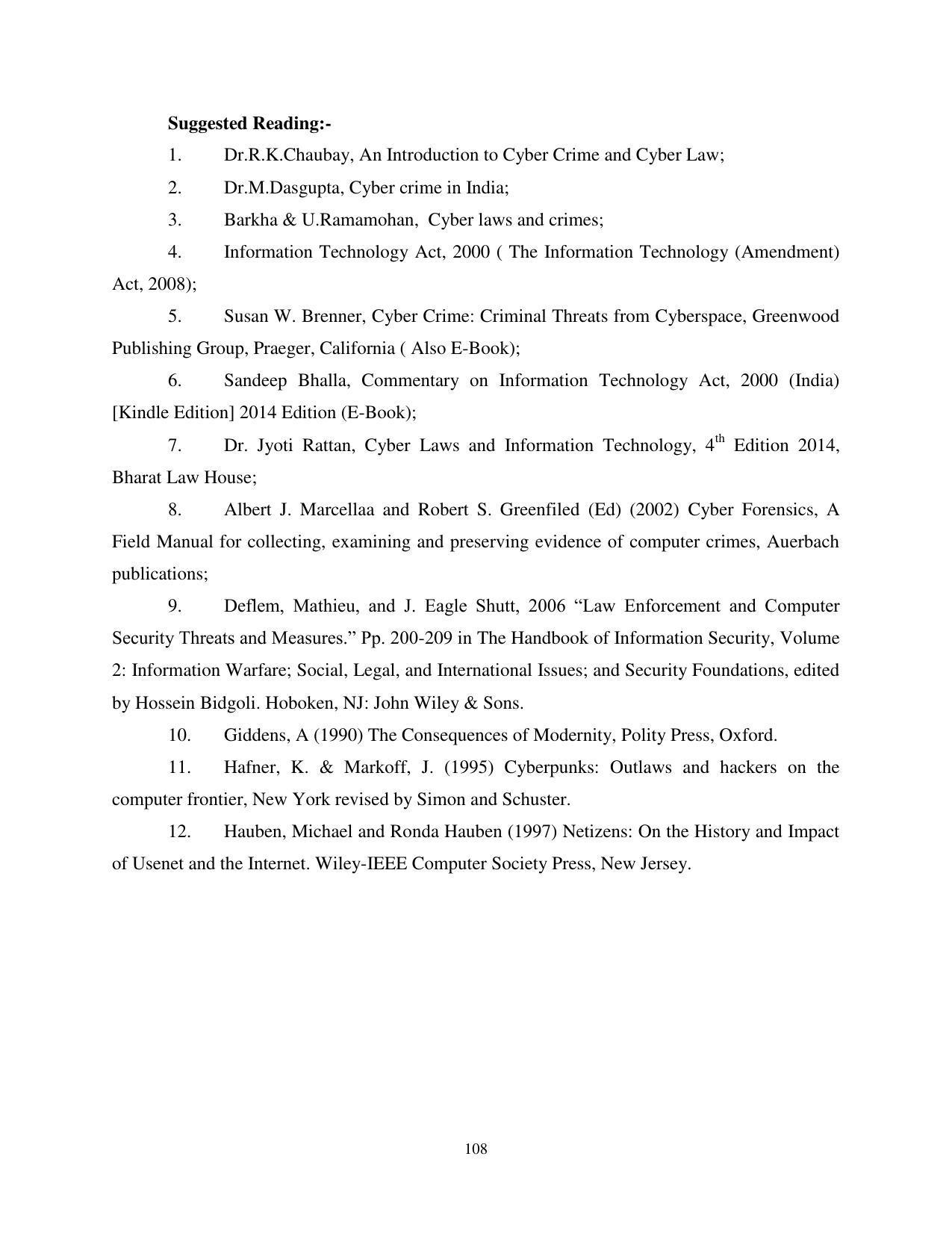RTMNU Post Graduate Teaching Department of Law of MASTER OF LAWS (CBCS) (LL.M. PROGRAM) Syllabus. - Page 108