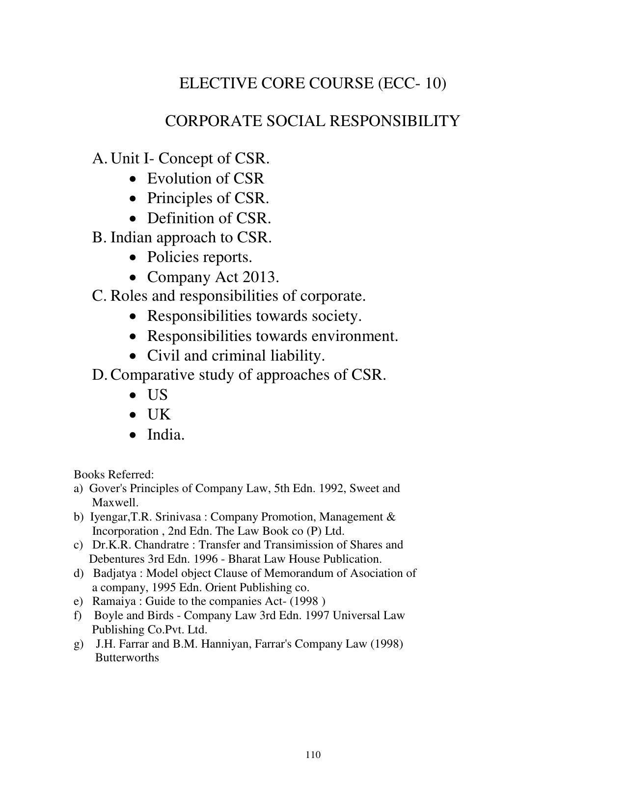 RTMNU Post Graduate Teaching Department of Law of MASTER OF LAWS (CBCS) (LL.M. PROGRAM) Syllabus. - Page 110