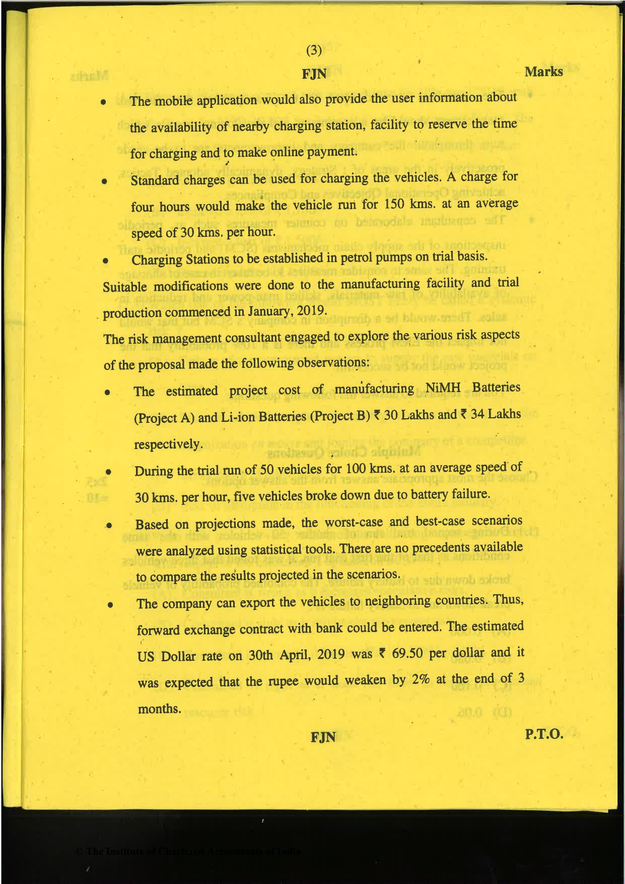 CA Final Nov 2019 Question Paper -Paper 6A – Risk Management - Page 3