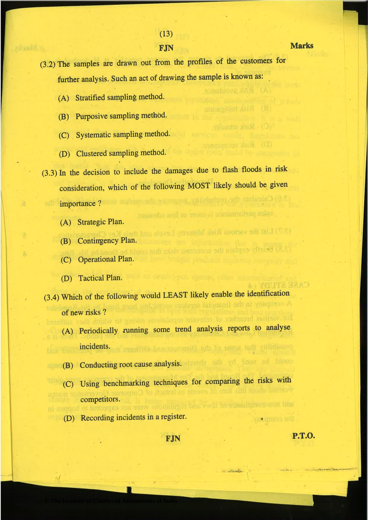 CA Final Nov 2019 Question Paper -Paper 6A – Risk Management - Page 13