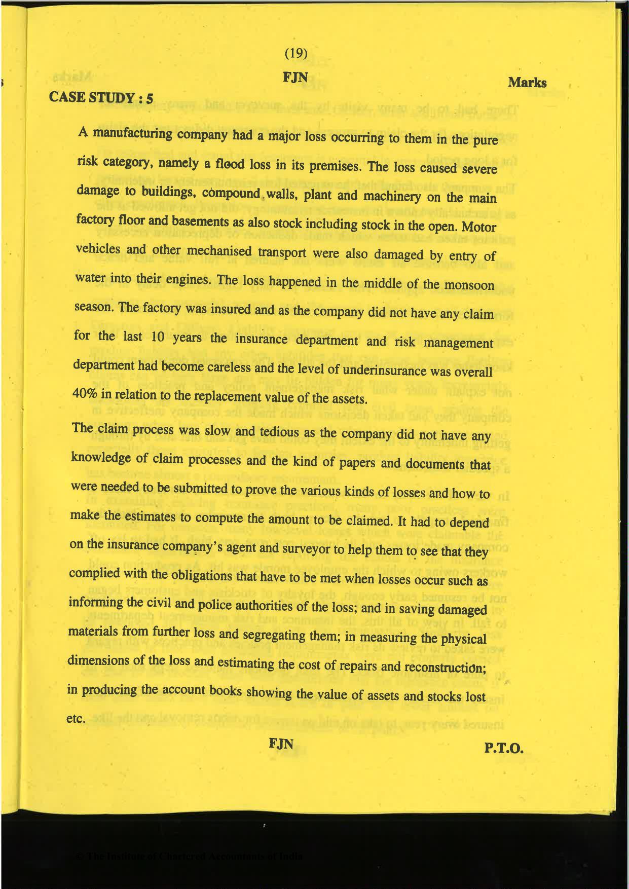 CA Final Nov 2019 Question Paper -Paper 6A – Risk Management - Page 19