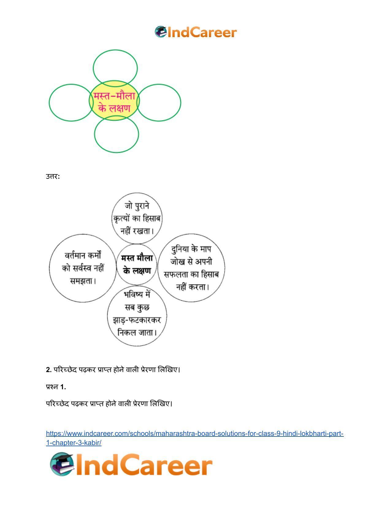 Maharashtra Board Solutions for Class 9- Hindi Lokbharti (Part 1): Chapter 3- कबीर - Page 3