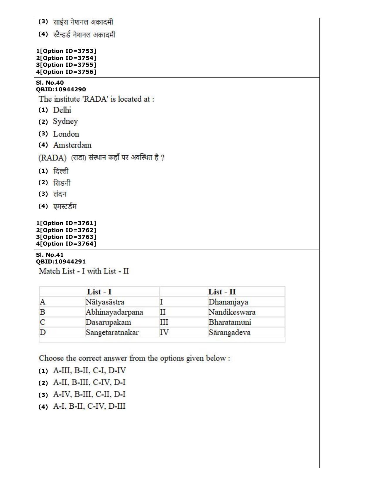 CUET (PG) 2022: PGQP-13 B. Theatre (2-09-2022) Question Paper - Page 22