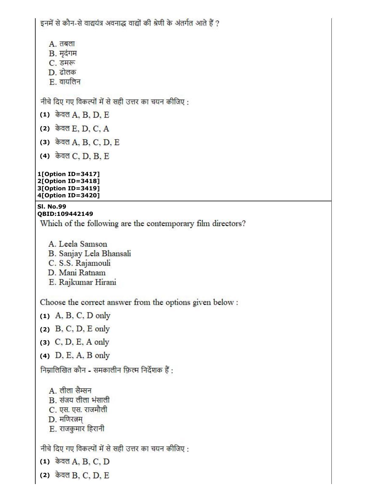 CUET (PG) 2022: PGQP-13 B. Theatre (2-09-2022) Question Paper - Page 55