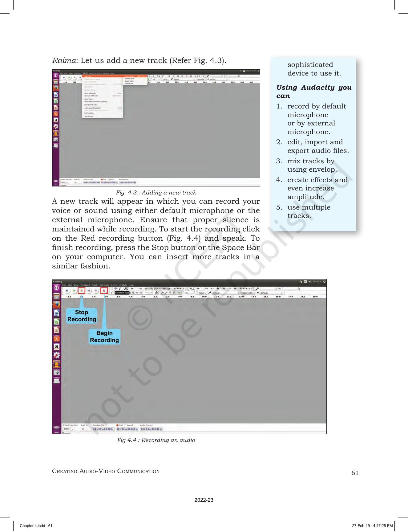 NCERT Book for Class 9 Information and Communication Technology Chapter 4 Creating Audio-Video Communication - Page 5