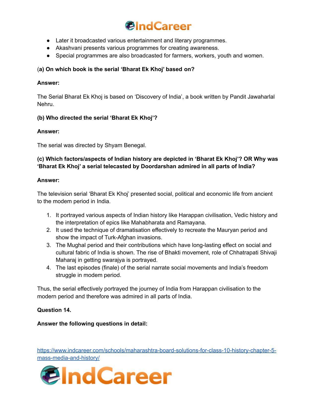Maharashtra Board Solutions for Class 10- History: Chapter 5- Mass Media and History - Page 22