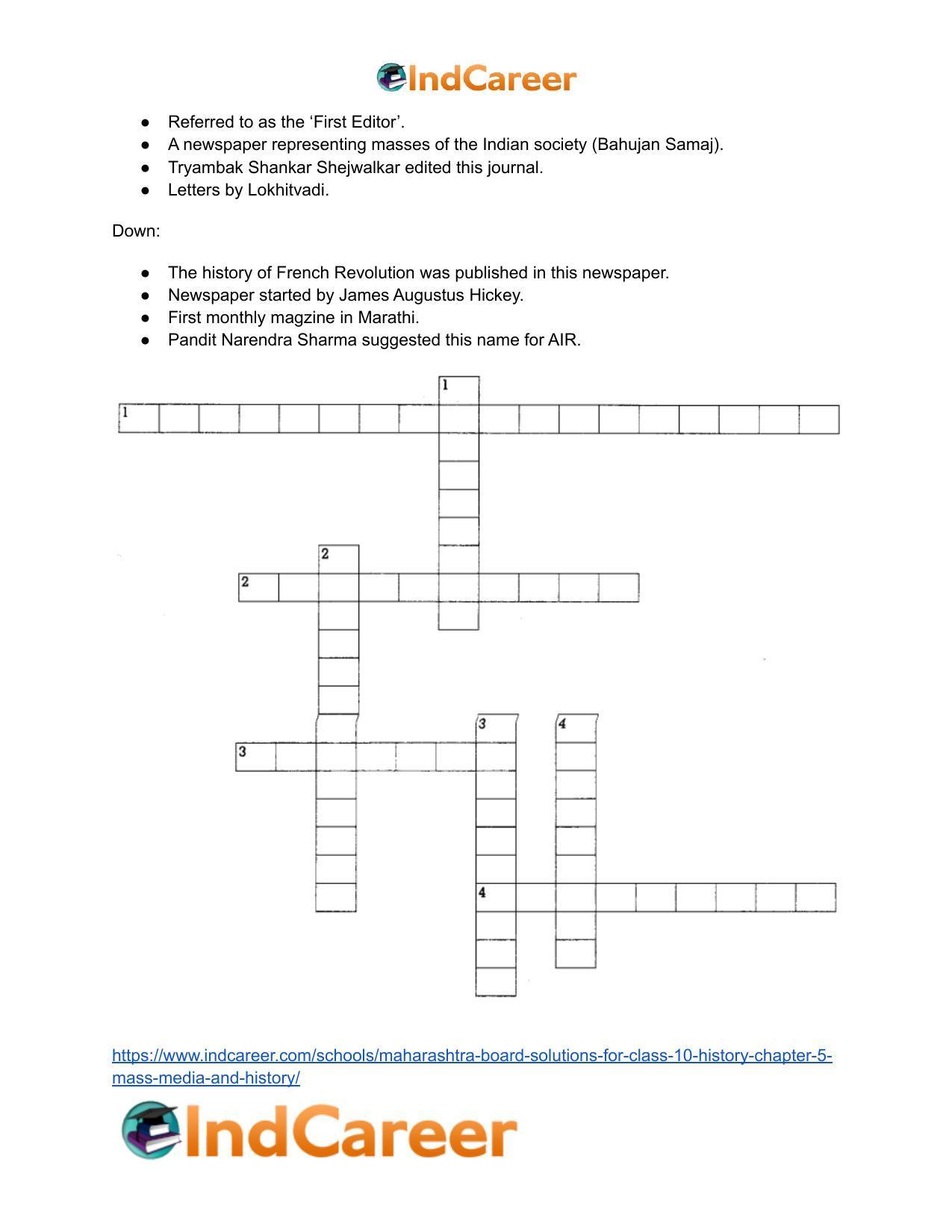 Maharashtra Board Solutions for Class 10- History: Chapter 5- Mass Media and History - Page 26