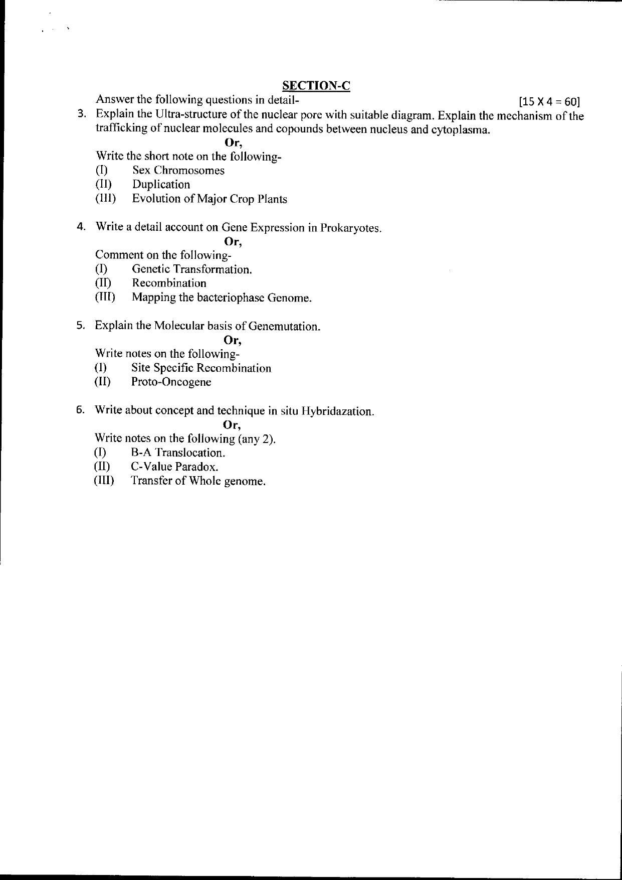 Bilaspur University Question Paper June 2022:M.Sc. Botany (Second Semester) Cytology,Genetics And Cytogenetic (For ATKT)/ Cytology & Genetics (RegularPaper 1 - Page 2