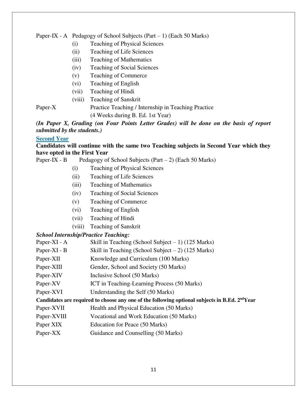 Himachal Pradesh University (HPU), Shimla B.Ed 2021-22 (Prospectus) - Page 11