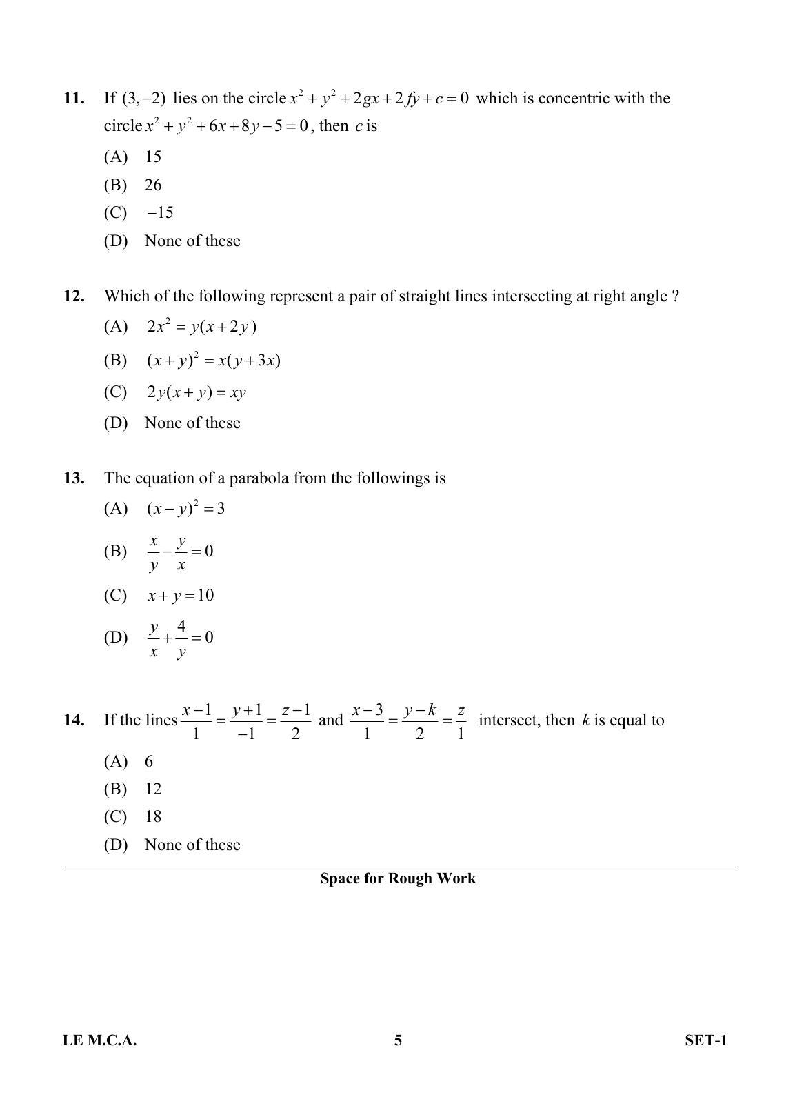 OJEE 2013 LE MCA Question Paper - Page 4