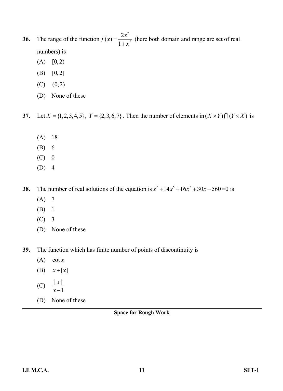 OJEE 2013 LE MCA Question Paper - Page 10