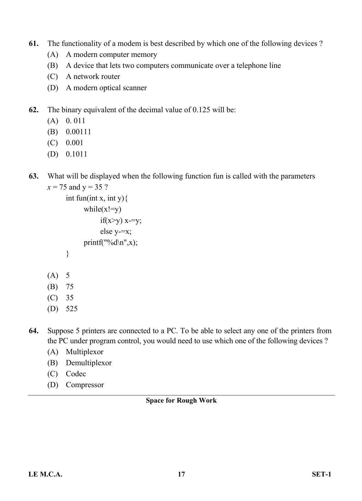 OJEE 2013 LE MCA Question Paper - Page 16
