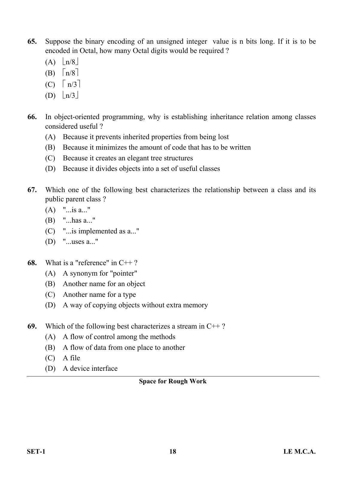 OJEE 2013 LE MCA Question Paper - Page 17