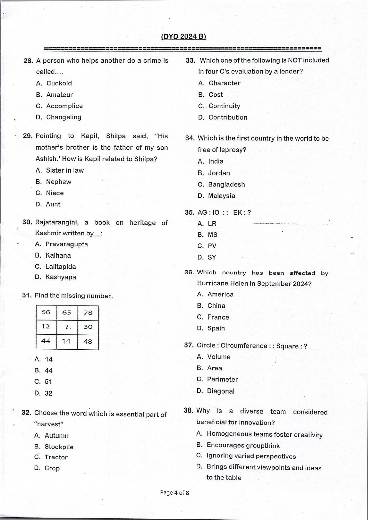 KUET 2024 Design your Degree Question Paper - Page 5