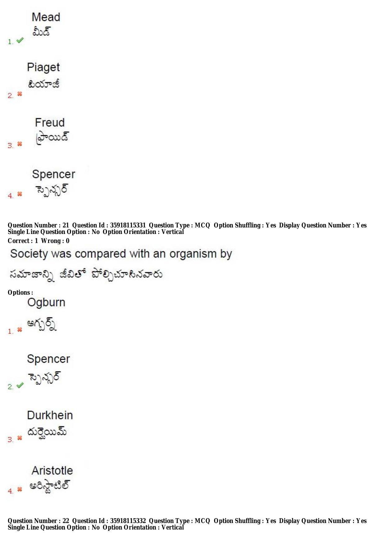 TS CPGET 2018 M.A. Sociology (Shift 1) Question Paper with Answer Key - Page 13