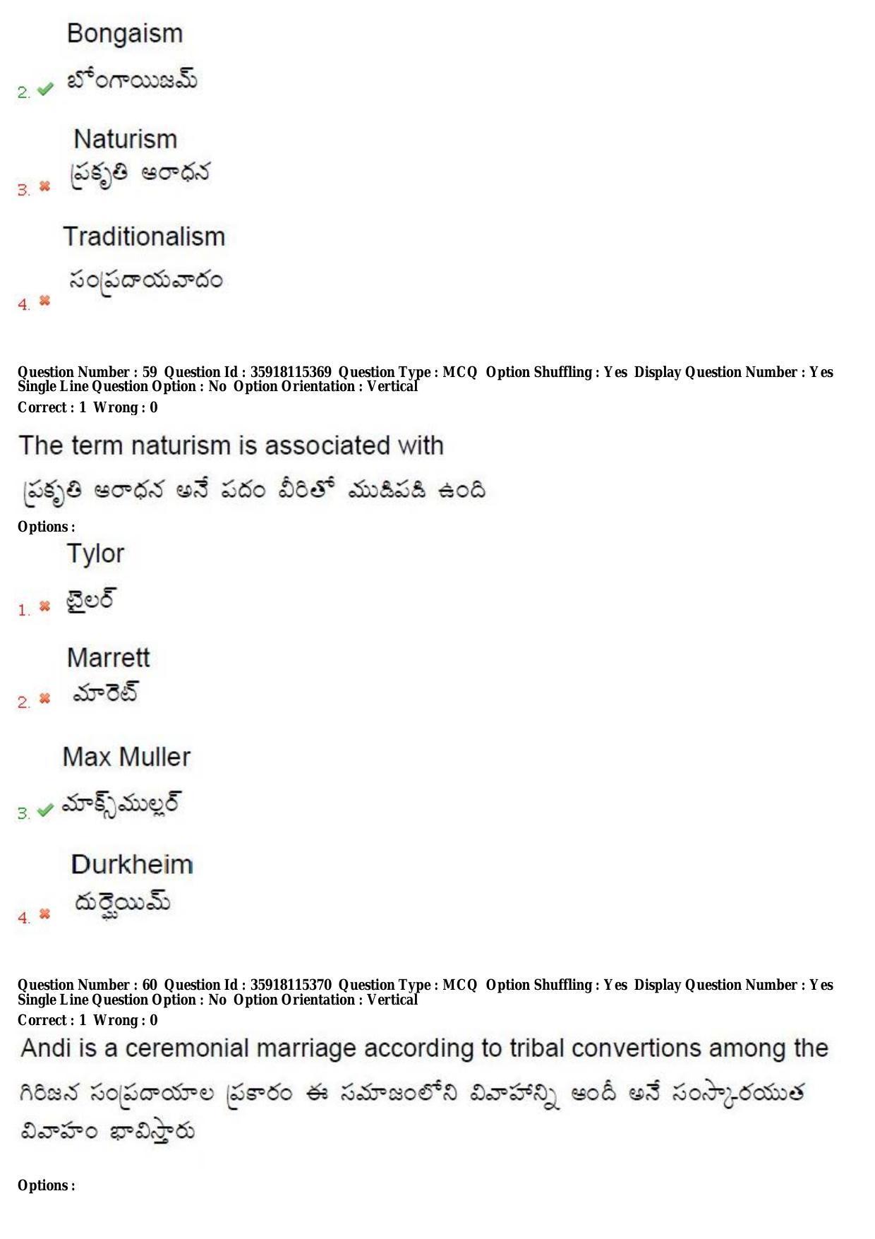 TS CPGET 2018 M.A. Sociology (Shift 1) Question Paper with Answer Key - Page 36