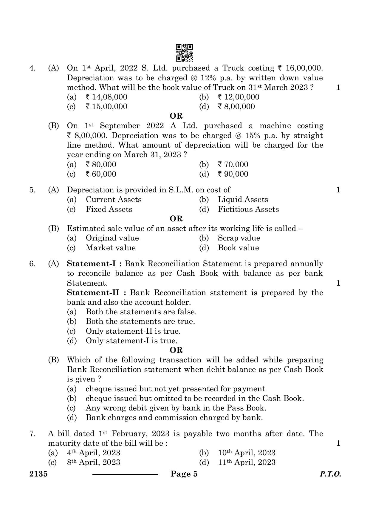 CBSE Class 10 Elements Of Book-Keeping & Accountancy 2024 Question Paper - Page 5