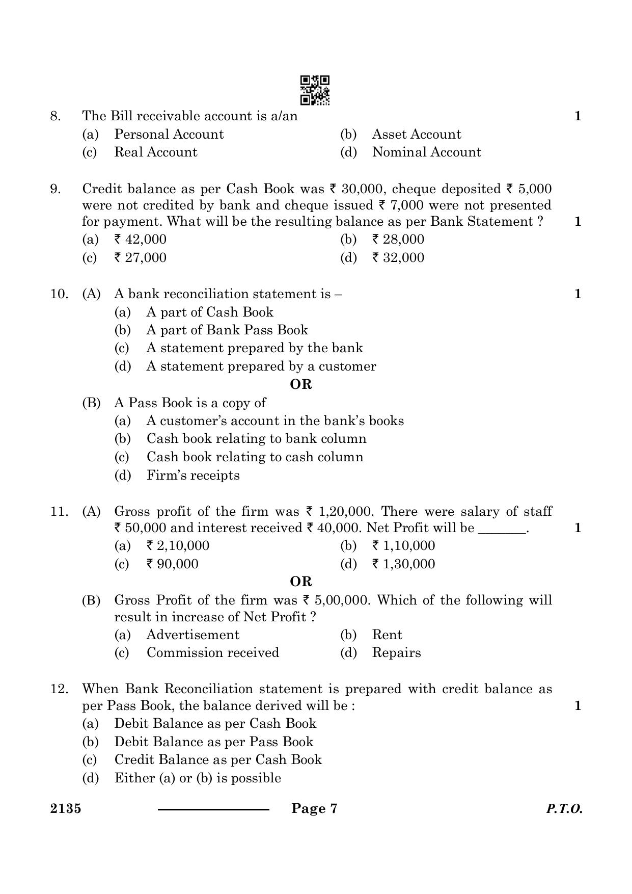 CBSE Class 10 Elements Of Book-Keeping & Accountancy 2024 Question Paper - Page 7