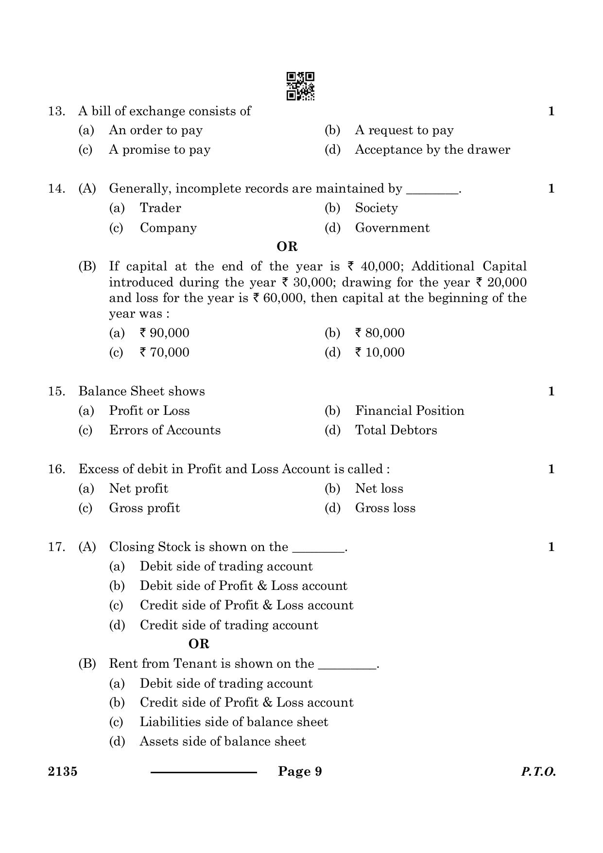 CBSE Class 10 Elements Of Book-Keeping & Accountancy 2024 Question Paper - Page 9