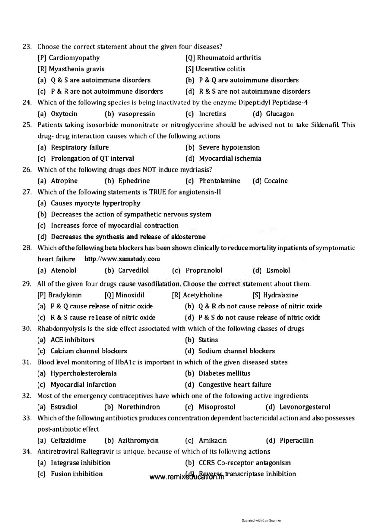 GPAT 2011 Question Paper with Answer Key - Page 4