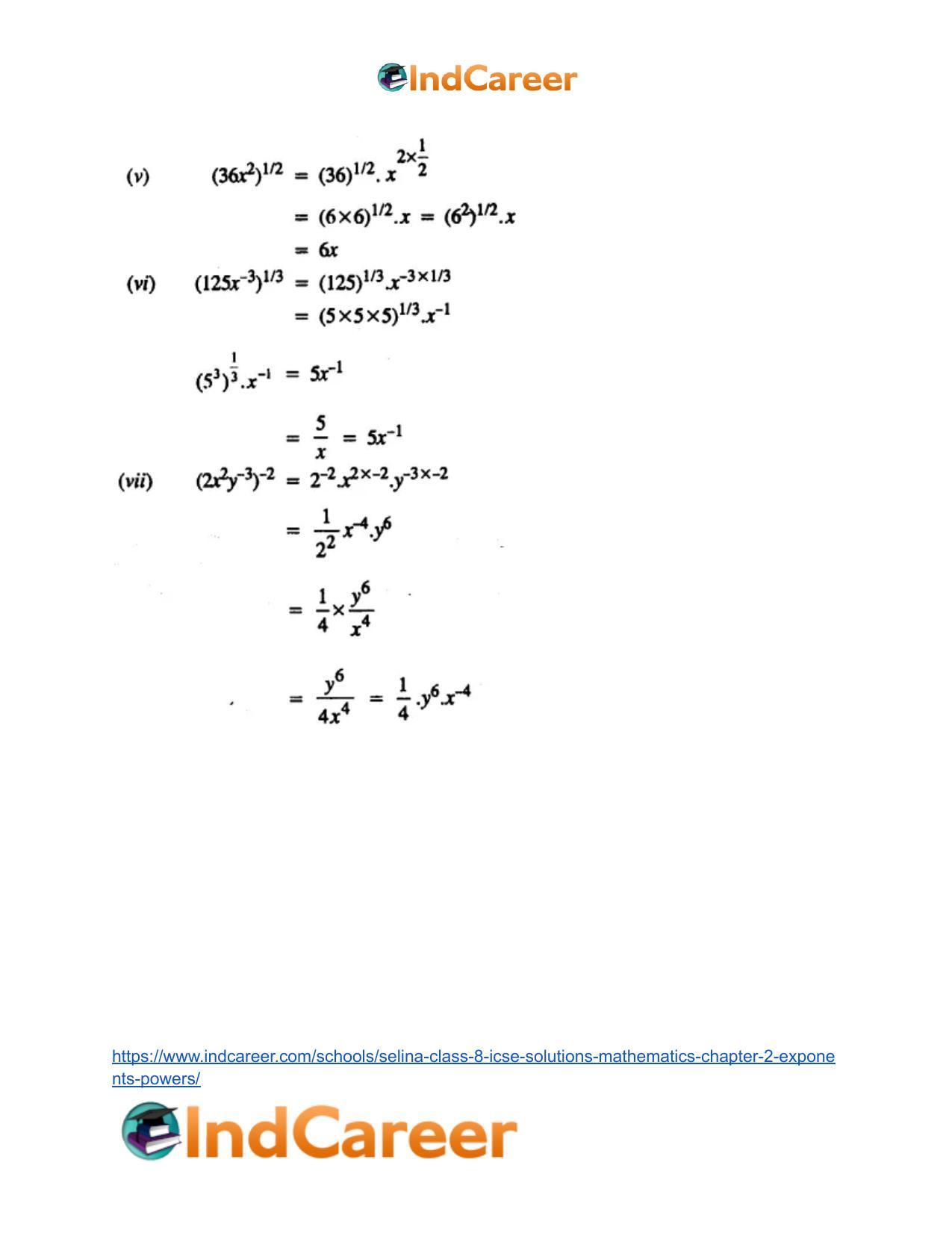 Selina Class 8 ICSE Solutions Mathematics : Chapter 2- Exponents (Powers) - Page 26