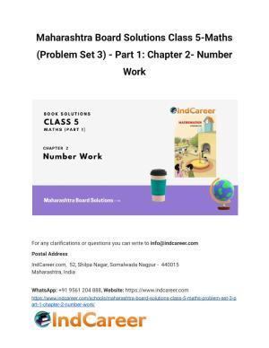 Maharashtra Board Solutions Class 5-Maths (Problem Set 3) - Part 1: Chapter 2- Number Work