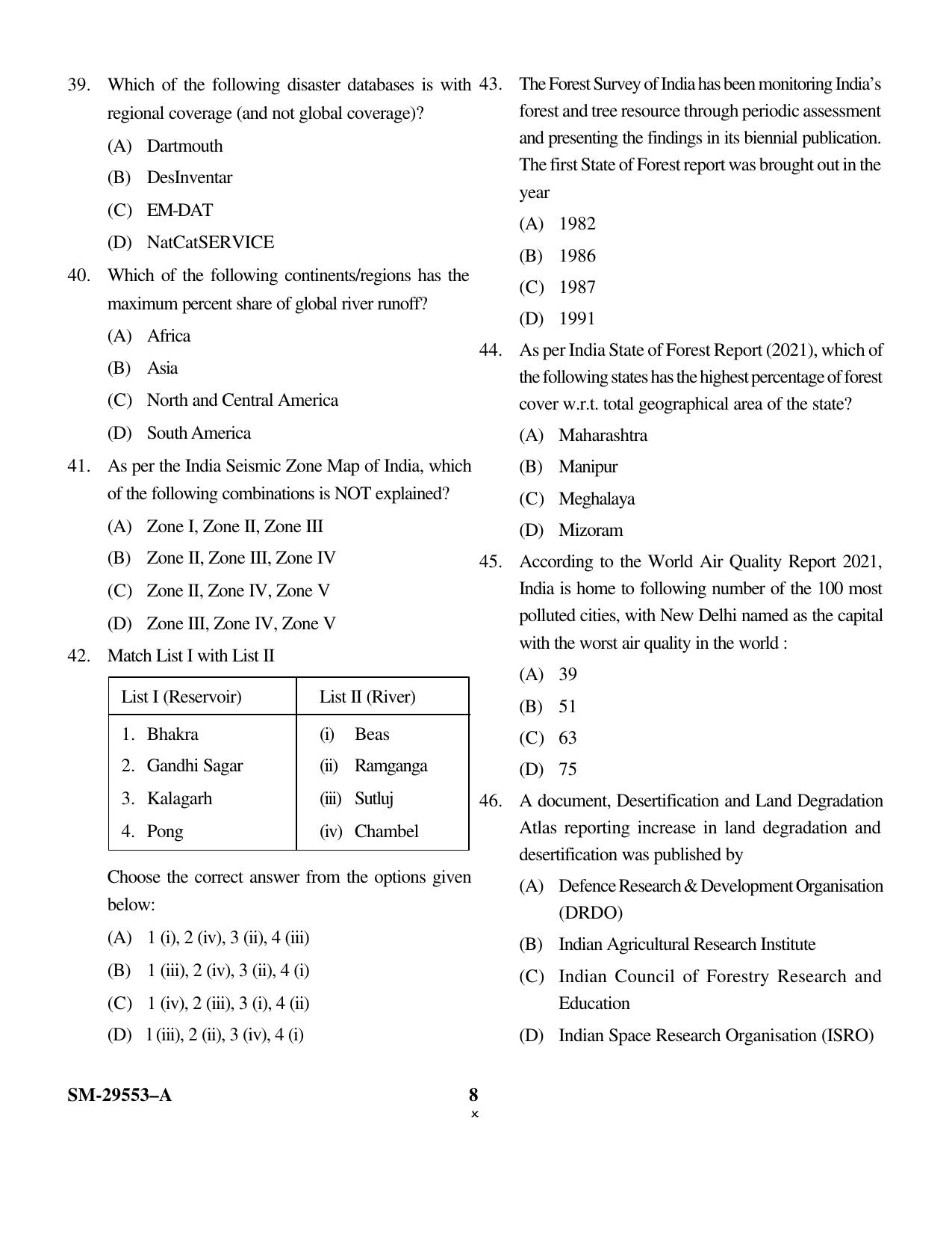 KUET 2023 M.Sc. Disaster Management Question Paper - Page 8